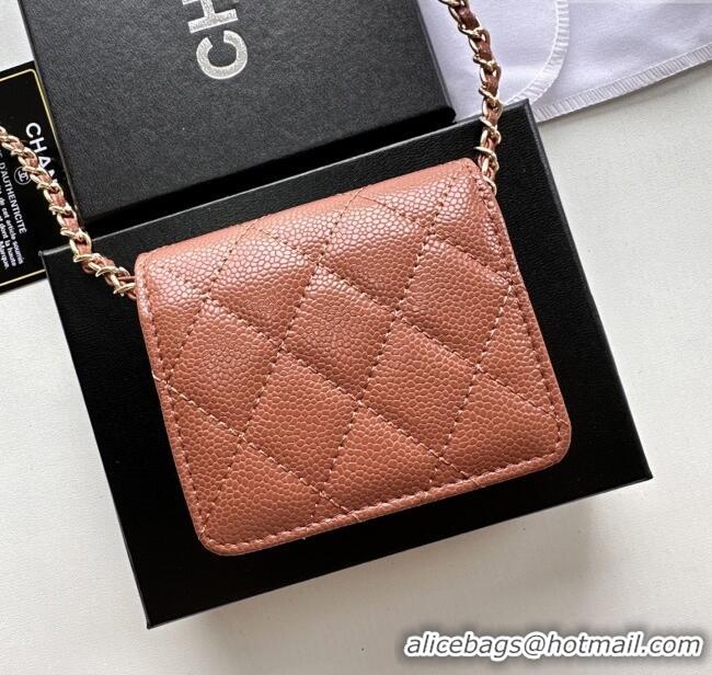Unique Style Chanel Chain Belt with Pouch in Grainy Leather 2016025 Brown/Gold 2025