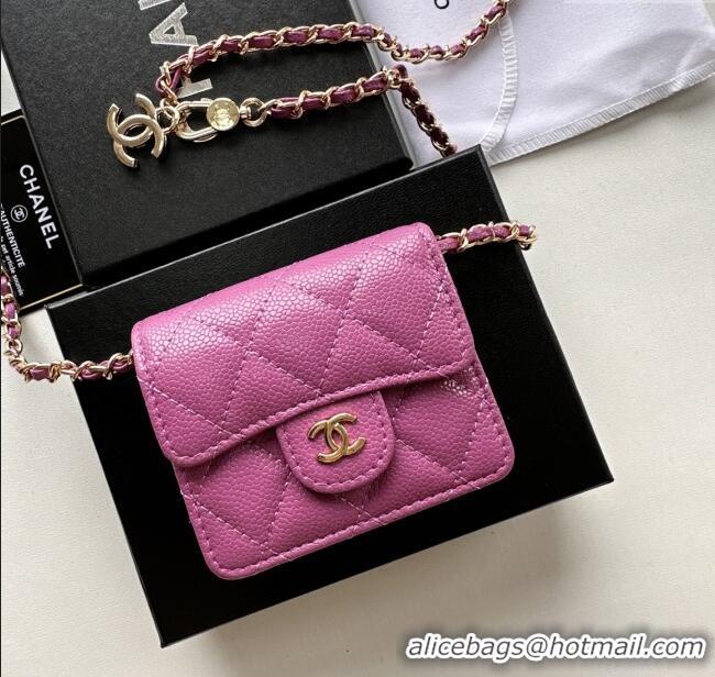 Good Taste Chanel Chain Belt with Pouch in Grainy Leather 2016025 Rosy/Gold 2025