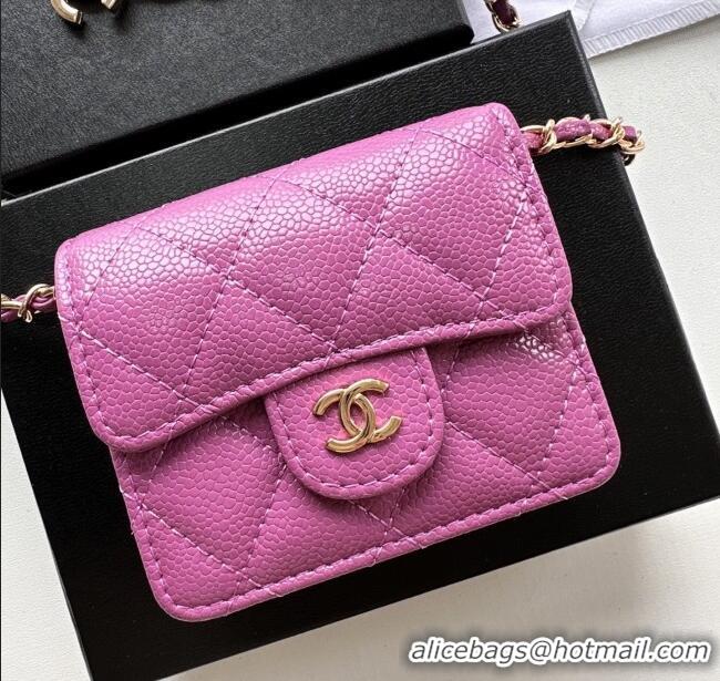 Good Taste Chanel Chain Belt with Pouch in Grainy Leather 2016025 Rosy/Gold 2025