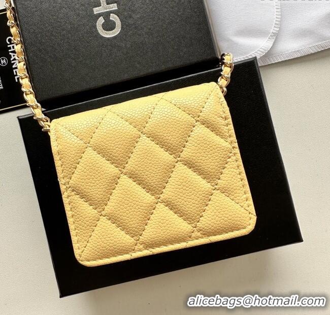 Fashion Discount Chanel Chain Belt with Pouch in Grainy Leather 2016025 Yellow/Gold 2025