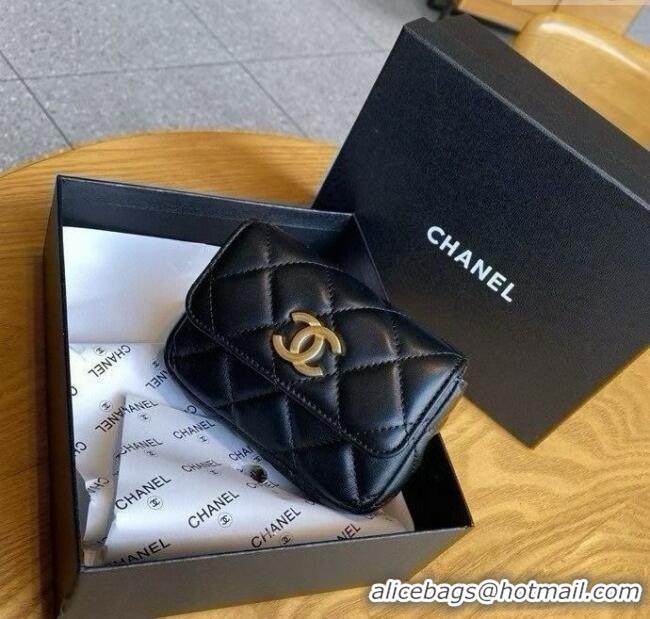 Best Quality Chanel Chain Belt with Pouch in Smooth Leather 2018025 Black 2025
