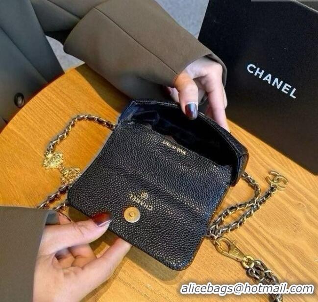 Best Price Chanel Chain Belt with Pouch in Grainy Leather 2018025 Black 2025