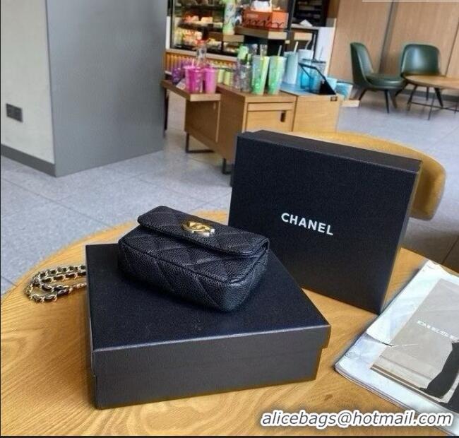 Best Price Chanel Chain Belt with Pouch in Grainy Leather 2018025 Black 2025