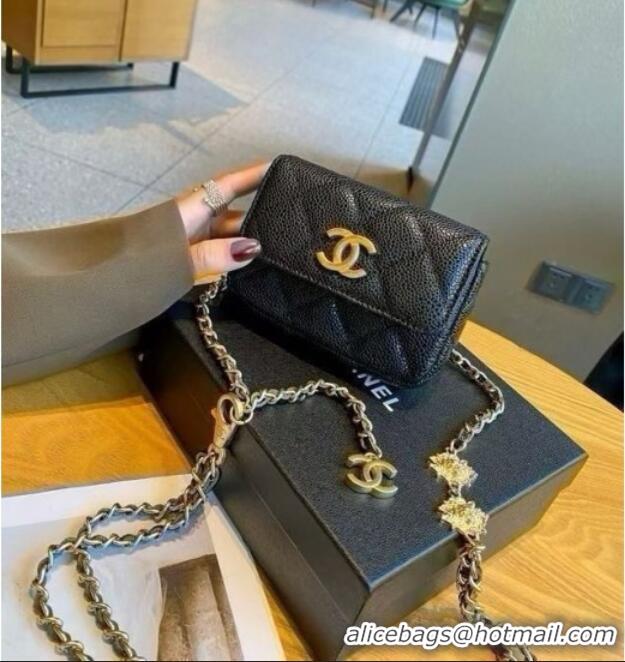 Best Price Chanel Chain Belt with Pouch in Grainy Leather 2018025 Black 2025