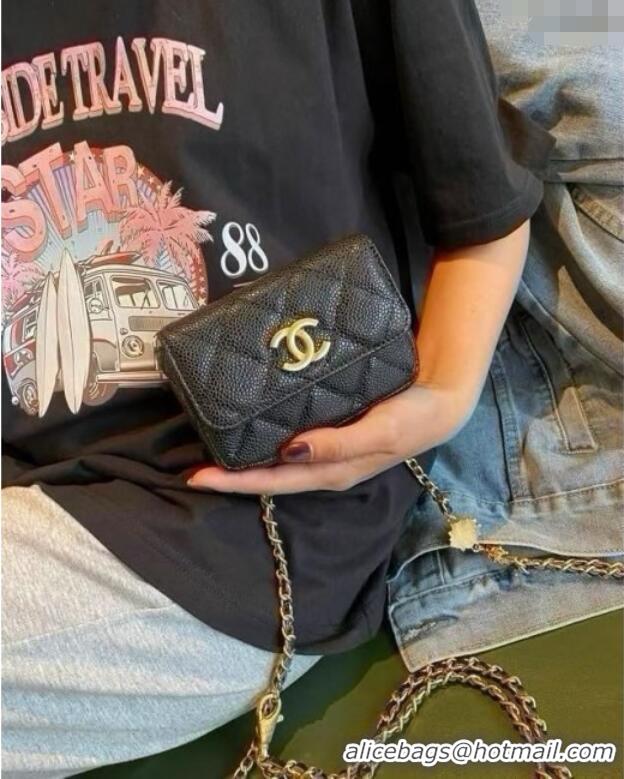Best Price Chanel Chain Belt with Pouch in Grainy Leather 2018025 Black 2025