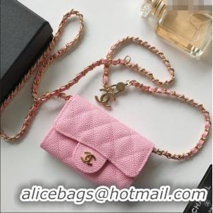Reasonable Price Chanel Chain Belt with Pouch in Grainy Leather 2015025 Pink 2025