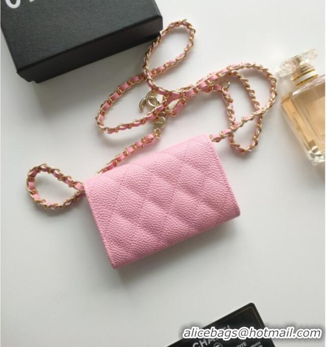 Reasonable Price Chanel Chain Belt with Pouch in Grainy Leather 2015025 Pink 2025