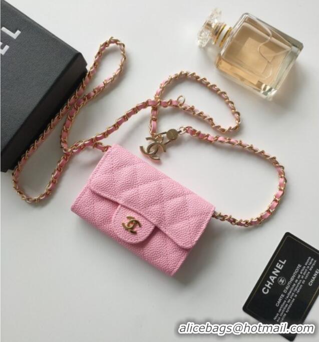 Reasonable Price Chanel Chain Belt with Pouch in Grainy Leather 2015025 Pink 2025