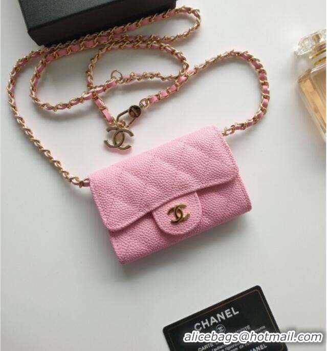 Reasonable Price Chanel Chain Belt with Pouch in Grainy Leather 2015025 Pink 2025