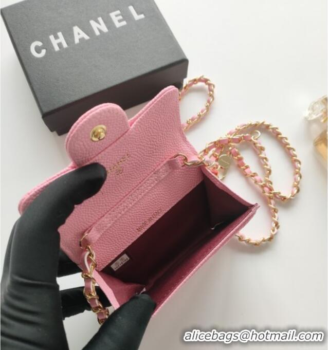 Reasonable Price Chanel Chain Belt with Pouch in Grainy Leather 2015025 Pink 2025