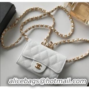 New Fashion Chanel Chain Belt with Pouch in Grainy Leather 2015025 White 2025