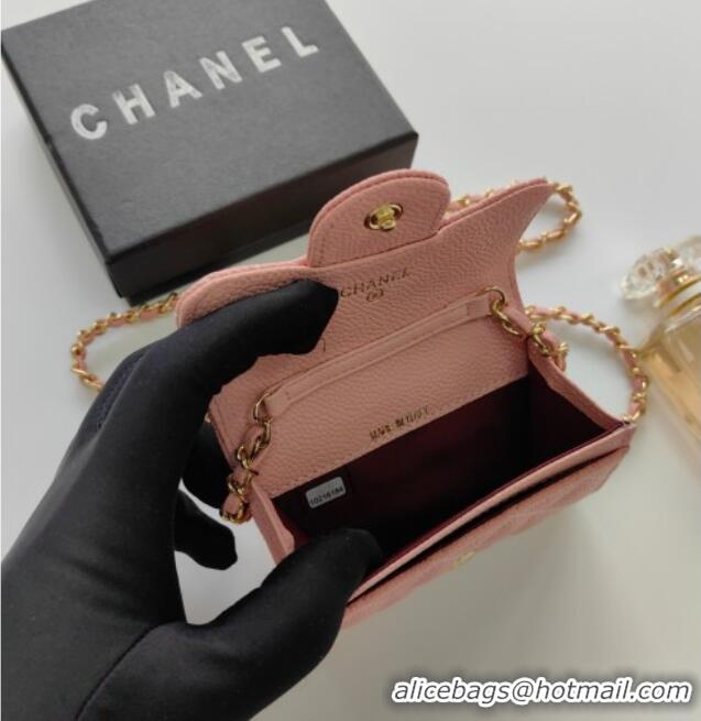 Famous Brand Chanel Chain Belt with Pouch in Grainy Leather 2015025 Pink 2025