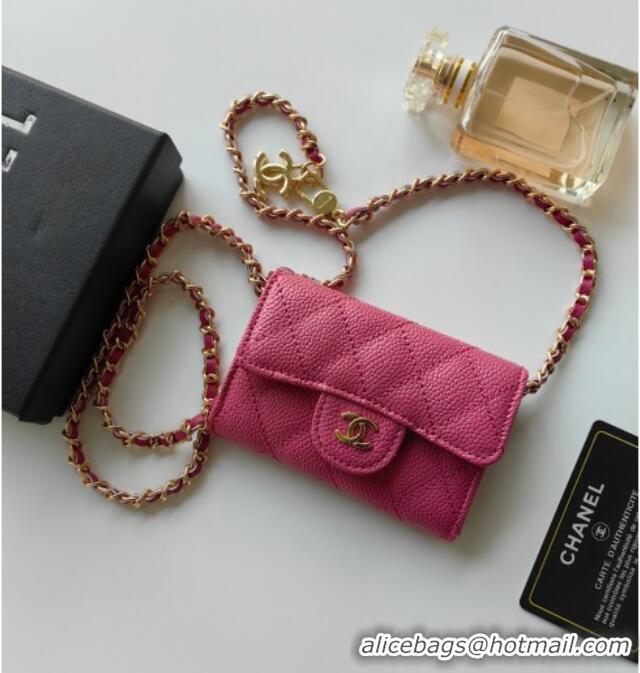 Top Quality Chanel Chain Belt with Pouch in Grainy Leather 2015025 Rosy 2025