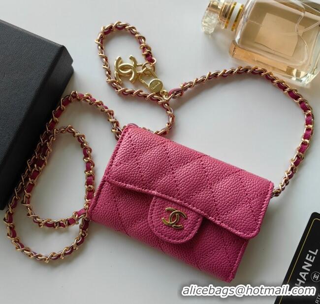 Top Quality Chanel Chain Belt with Pouch in Grainy Leather 2015025 Rosy 2025