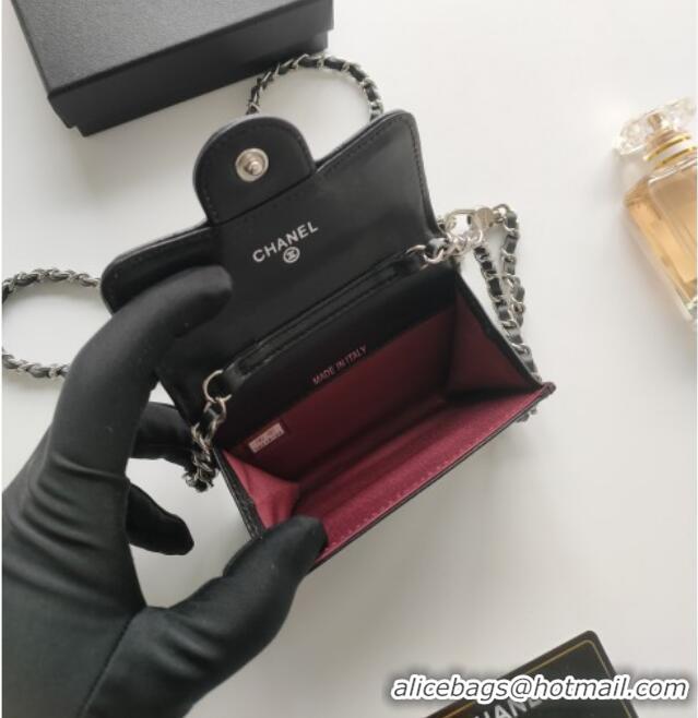 Best Price Chanel Chain Belt with Pouch in Smooth Leather 2015025 Black/Silver 2025