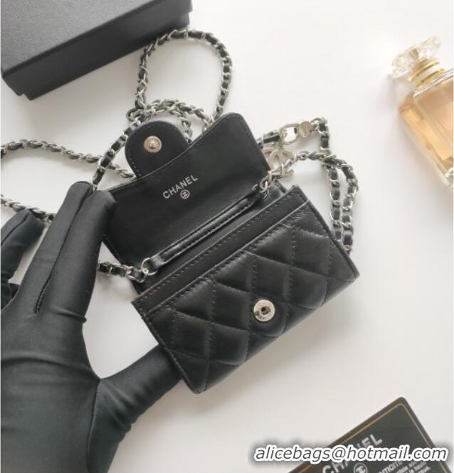 Best Price Chanel Chain Belt with Pouch in Smooth Leather 2015025 Black/Silver 2025