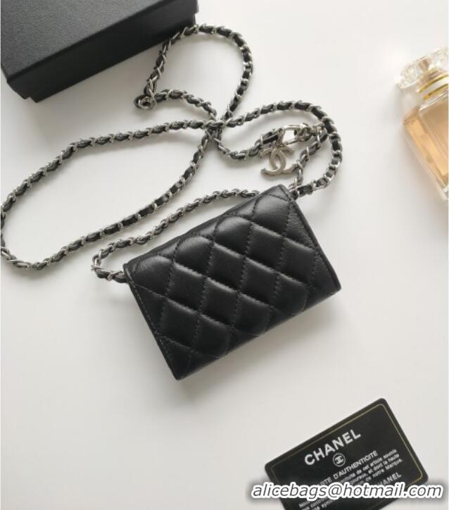 Best Price Chanel Chain Belt with Pouch in Smooth Leather 2015025 Black/Silver 2025