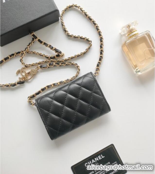 Low Cost Chanel Chain Belt with Pouch in Smooth Leather 2015025 Black/Gold 2025