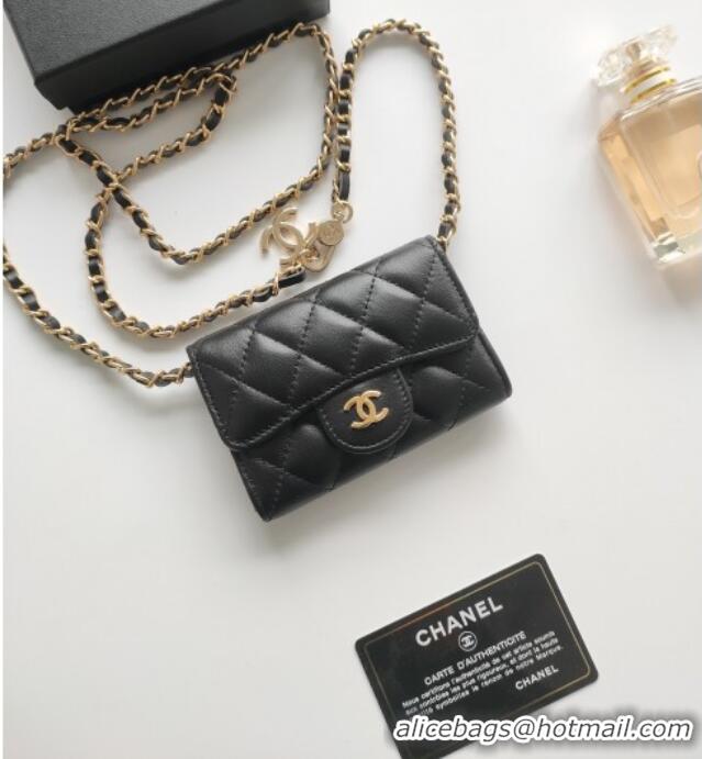 Low Cost Chanel Chain Belt with Pouch in Smooth Leather 2015025 Black/Gold 2025