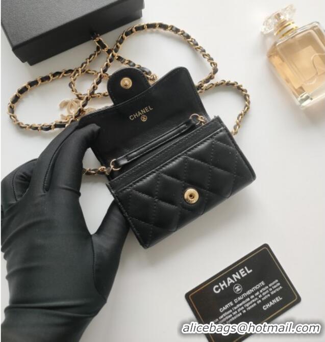 Low Cost Chanel Chain Belt with Pouch in Smooth Leather 2015025 Black/Gold 2025