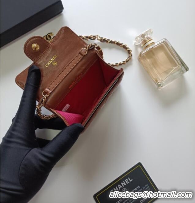 Best Price Chanel Chain Belt with Pouch in Smooth Leather 2015025 Brown/Gold 2025