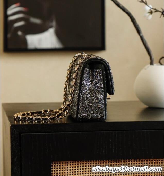 Top Grade Chanel Strass Mini Classic Flap Bag CH122602 Black 2026