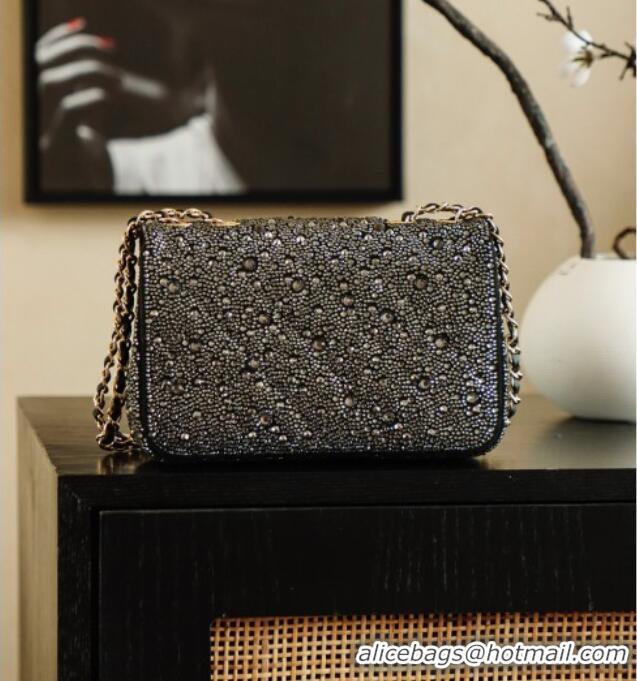Top Grade Chanel Strass Mini Classic Flap Bag CH122602 Black 2026