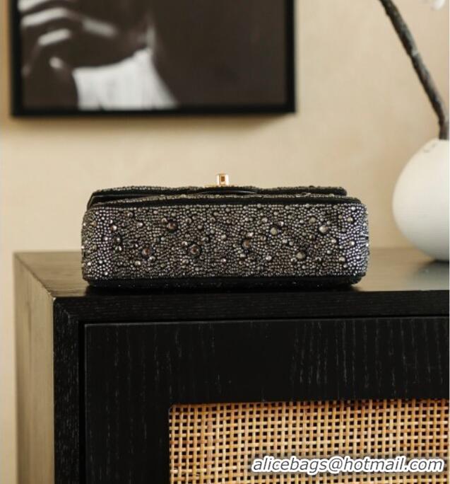 Top Grade Chanel Strass Mini Classic Flap Bag CH122602 Black 2026