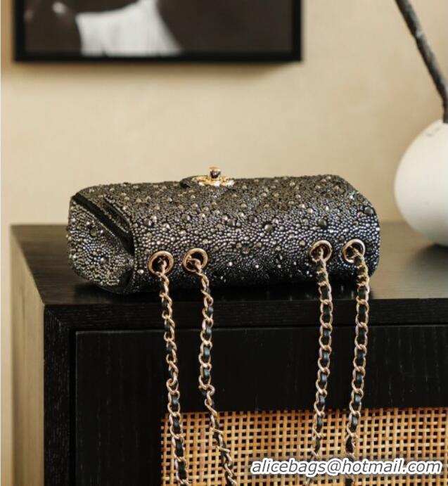 Top Grade Chanel Strass Mini Classic Flap Bag CH122602 Black 2026