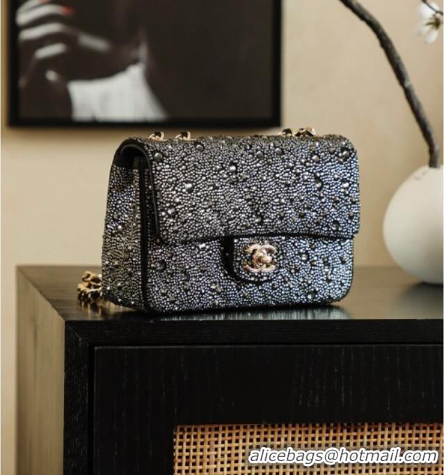 Top Grade Chanel Strass Mini Classic Flap Bag CH122602 Black 2026