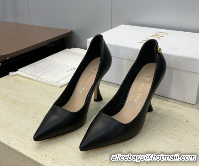 Grade Quality Dior D-Time Pumps 8cm in Calfskin Leather Black DR121703 1217040