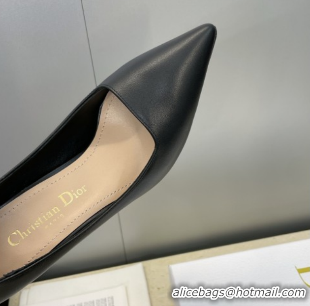 Grade Quality Dior D-Time Pumps 8cm in Calfskin Leather Black DR121703 1217040