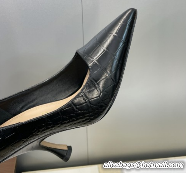 Shop Cheap Dior D-Time Pumps 8cm in Embossed Leather Black 2025 DR121703 1217042