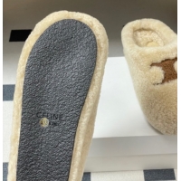 Best Price Celine Wool Platform Mules Light Beige 2025 CE102406 1024064