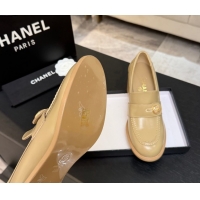 Purchase Chanel Shiny Calfskin Pumps 7cm with Button Strap Beige 2025 G46795
