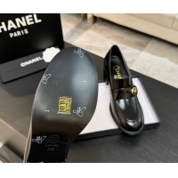 Stylish Chanel Shiny Calfskin Pumps 7cm with Button Strap Black 2025 G46795