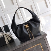 Affordable Price Chanel Calfskin Leather Hobo Handbag AS5976 Black 2025