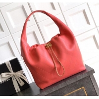 Top Design Chanel Calfskin Leather Large Hobo Handbag AS5967 Coral Pink 2025