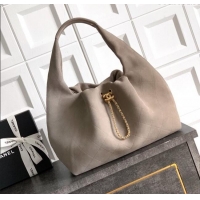 Shop Discount Chanel Suede Large Hobo Handbag AS5967 Grey 2025