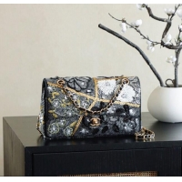Unique Grade Chanel Sequins Classic 11.12 Flap Handbag A01112 Black/Gold/White 2025