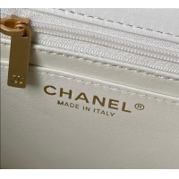Good Looking Chanel Lambskin Leather Small Flap Bag with Chain Top Handle AS5813 White 2025