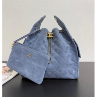 Modern Classic Chanel 25 Suede Medium Hobo Handbag AS5311 Blue 2025