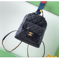Top Grade Chanel Calfskin Leather Backpack Bag AS5793 Black 2025