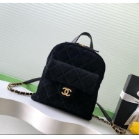 Buy New Cheap Chanel Suede Backpack Bag AS5793 Black 2025