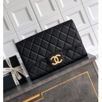 Buy Discount Chanel Calfskin Leather Large Clutch AP4944 Black 2025