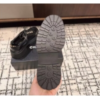 Shop Duplicate Chanel Calfskin Leather Laced-up Shoes 5cm Black 2025 CH103101 1031096