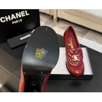 Charming Chanel Shiny Lambskin Pumps with CC Foldover Red 2025 G46692 1031116