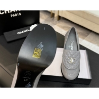 Top Grade Chanel Lambskin Leather Pumps with CC Foldover Light Grey 2025 G46692 1031118