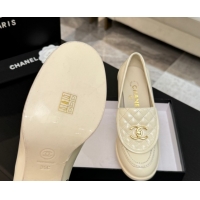 Good Quality Chanel Lambskin Leather Pumps with CC Foldover Ivory White 2025 G46692 1031119