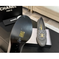 Big Discount Chanel Shiny Lambskin Pumps with CC Foldover Grey 2025 G46692 1031121